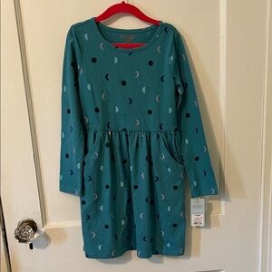 NWT Teal Moon Patterned Kids Dress